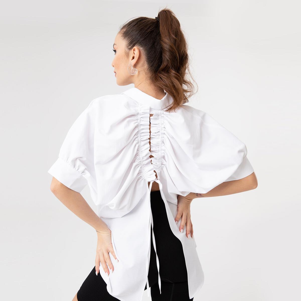 Ruched Back Cut Out