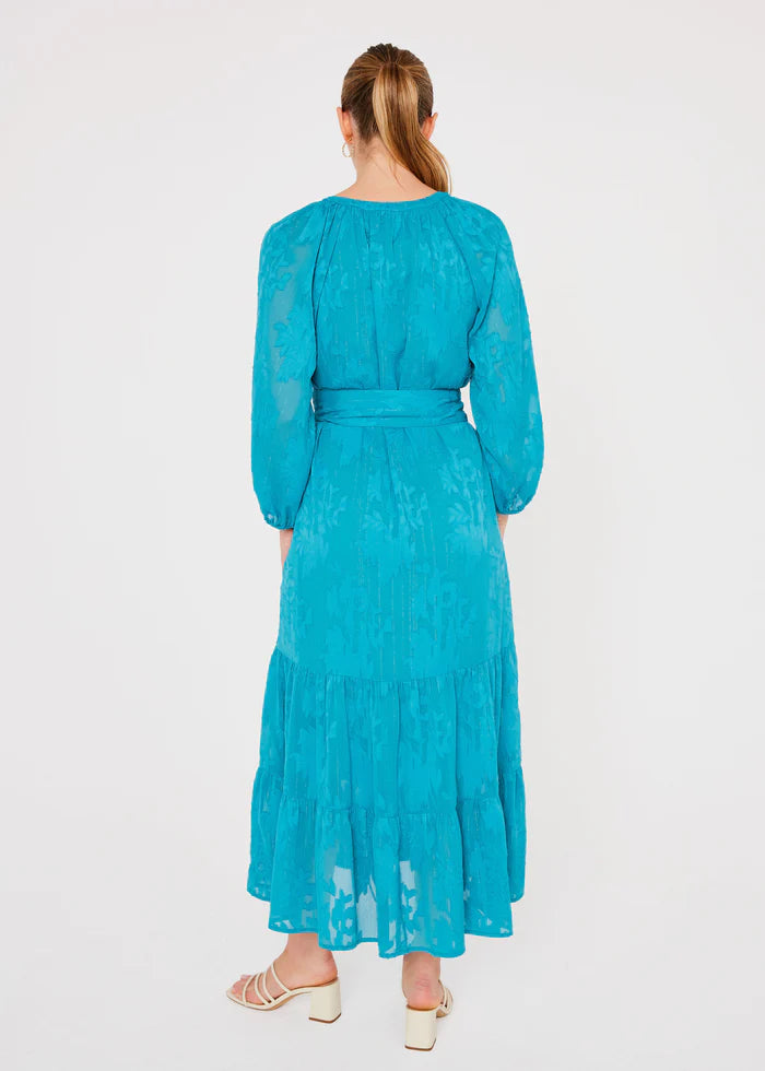 Elise Dress Teal Burnout