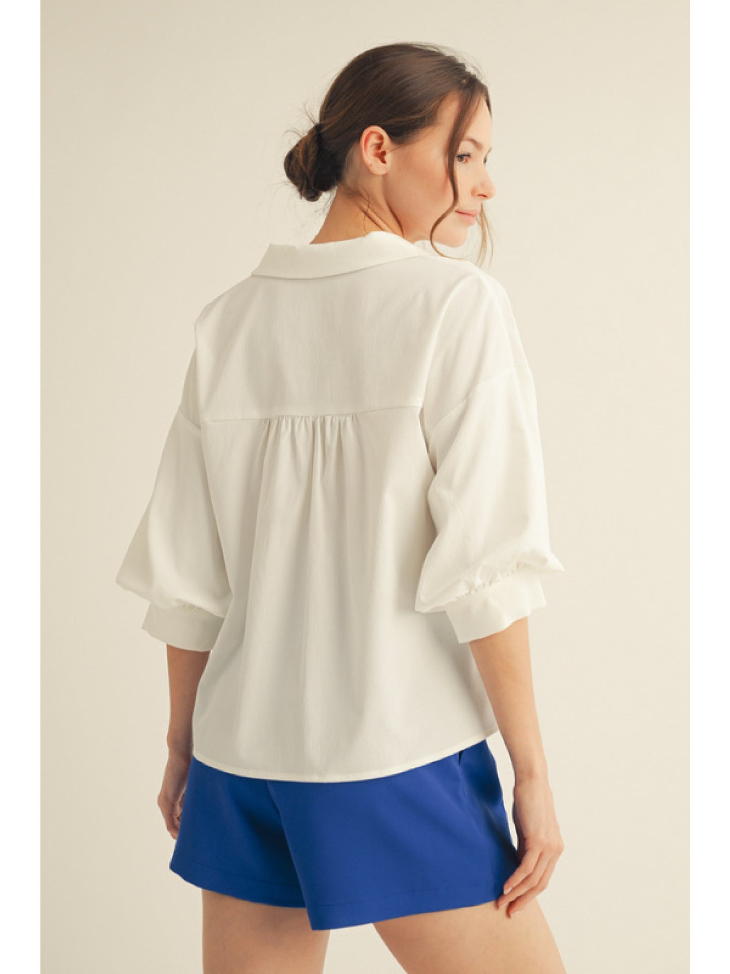 3/4 Slv Button Down Top
