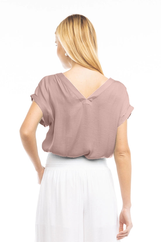 S/S Drop V-Neck Top