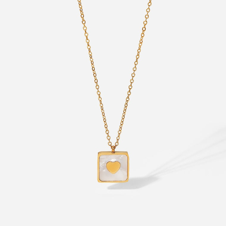 18K Gold Heart Neck w/ Shell