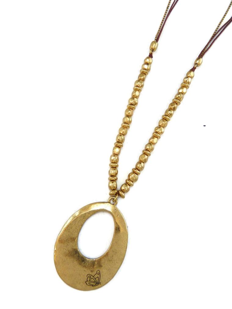 Tear Drop Hammered Neck
