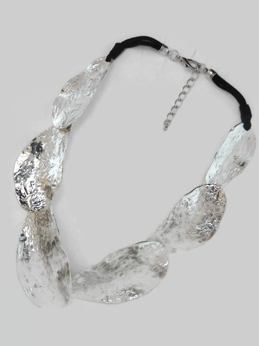 Hammered Silver Short Neck