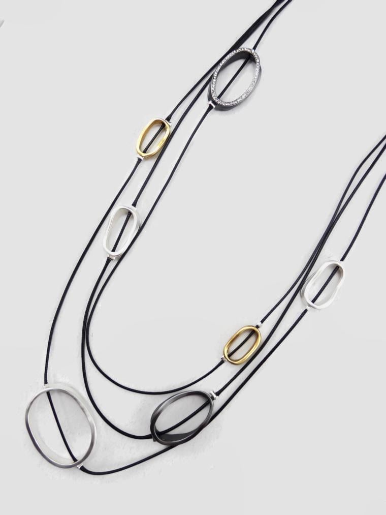 Triple Layer Oval Necklace