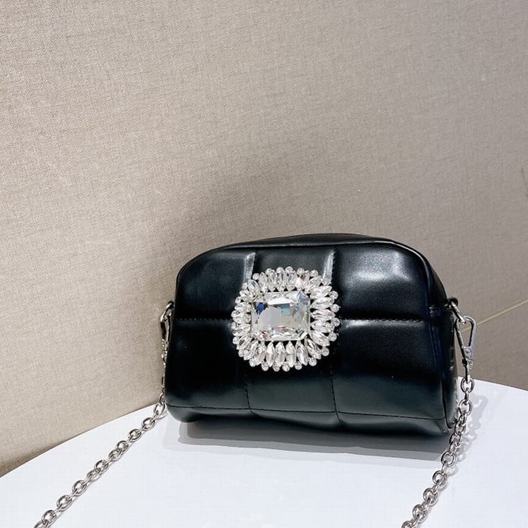 Quilted Purse w/ Broach