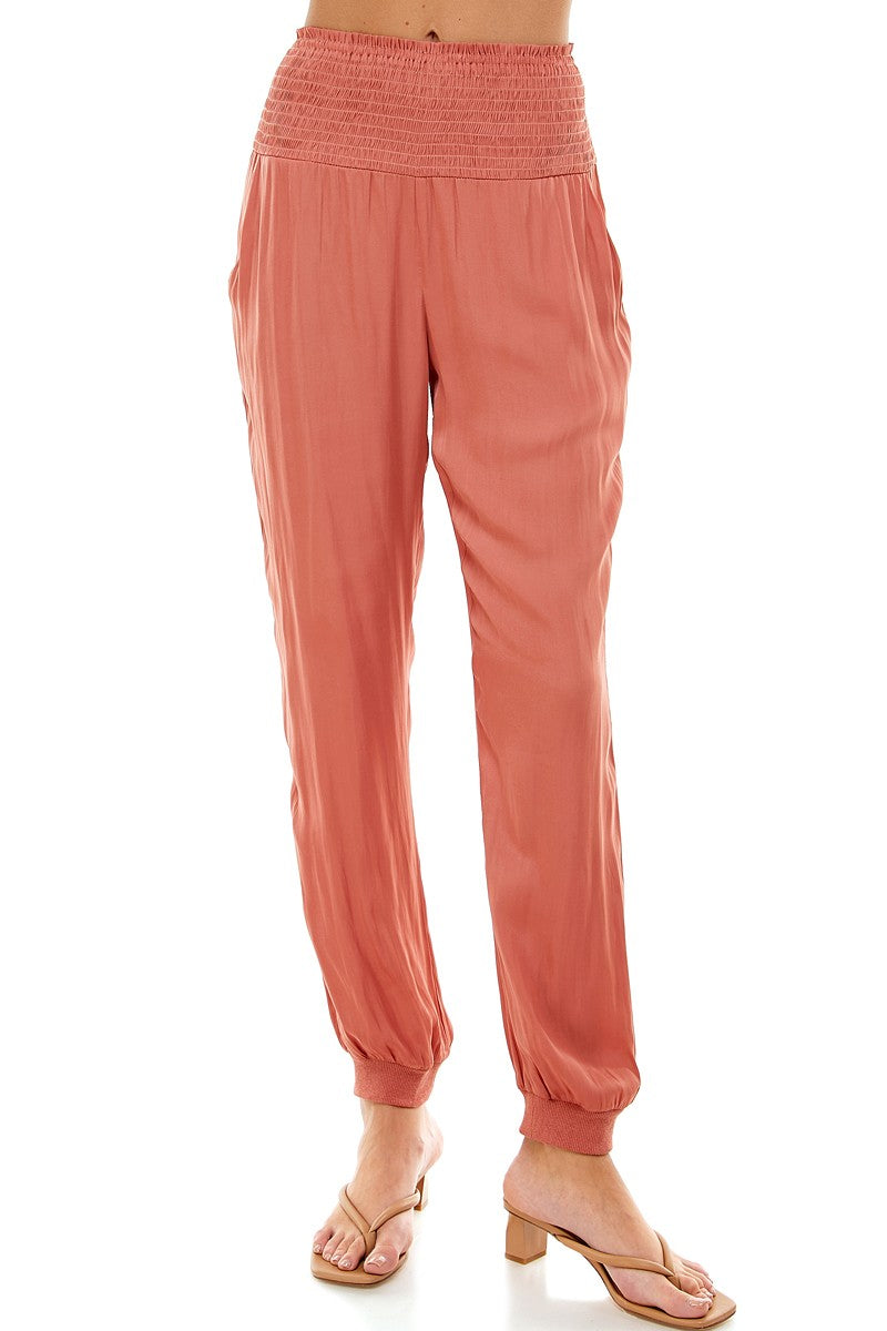 Smocked Waist Jogger