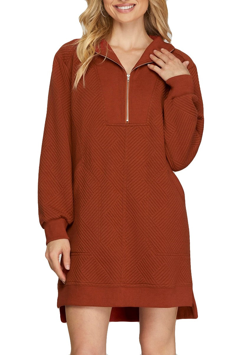 L/S Texture Knit Dress