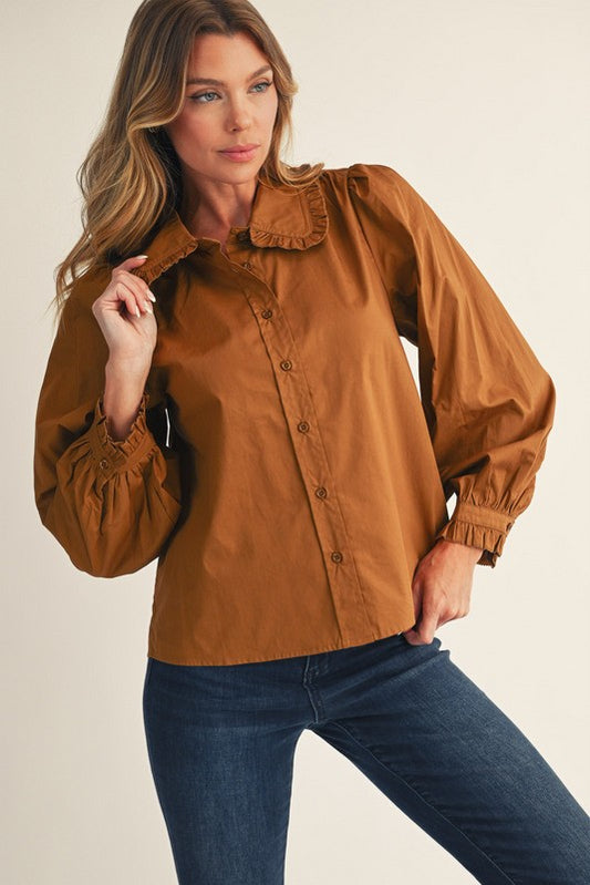Collared Button Top