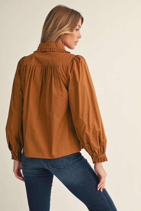 Collared Button Top