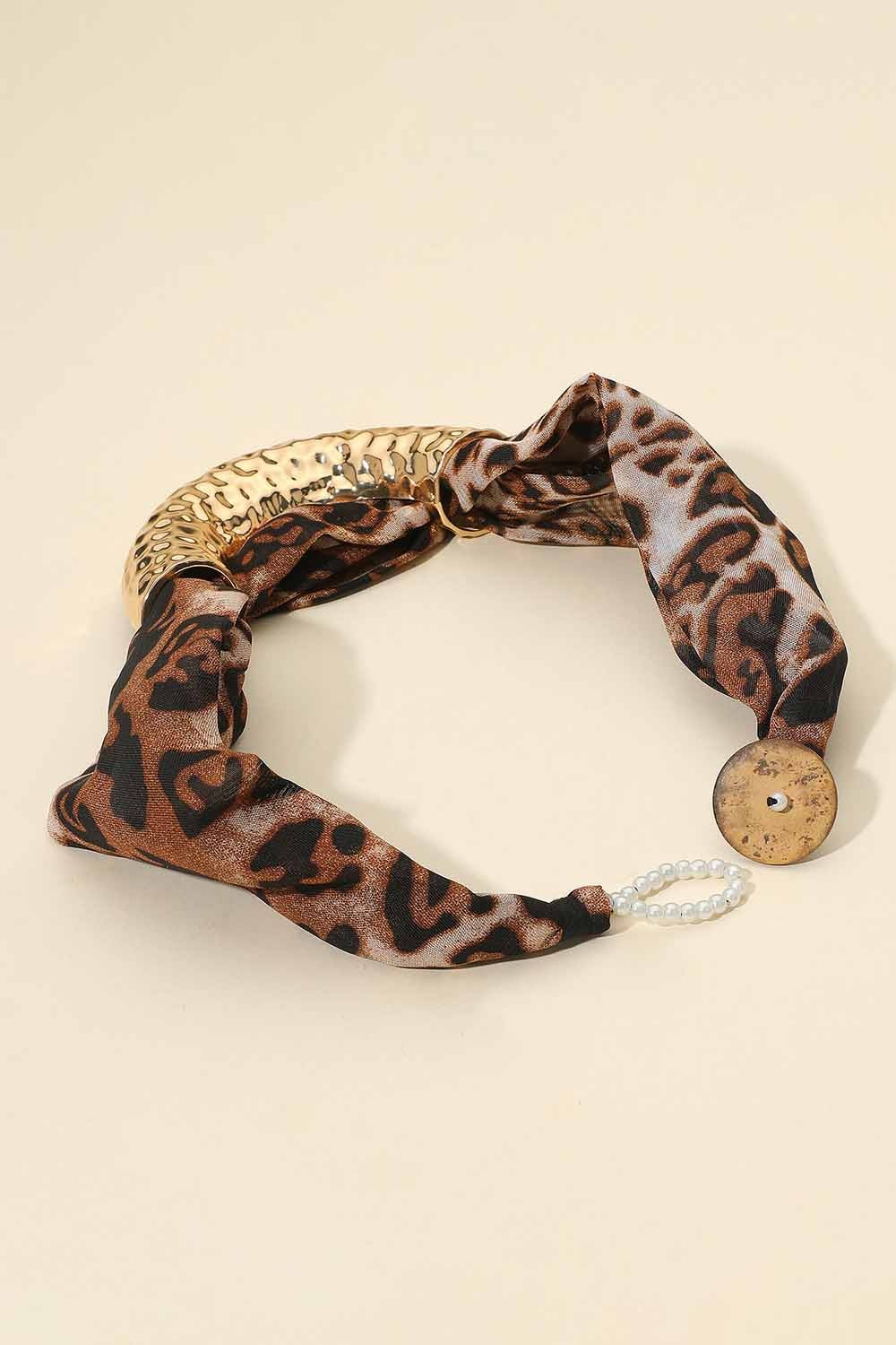 Hammered Leopard Wrap Neck