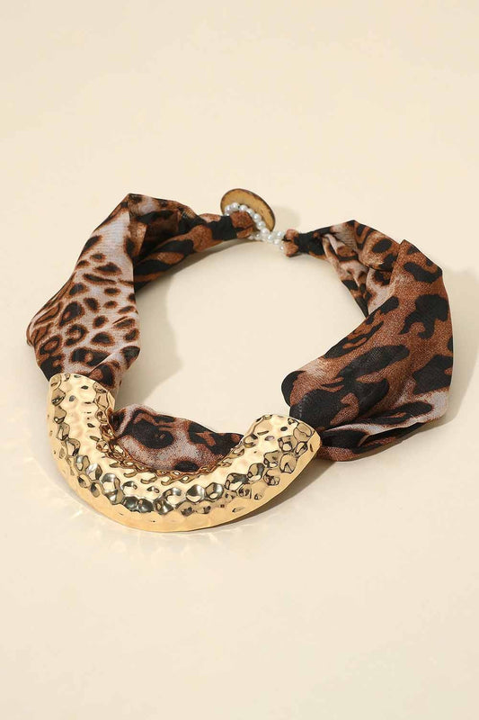 Hammered Leopard Wrap Neck