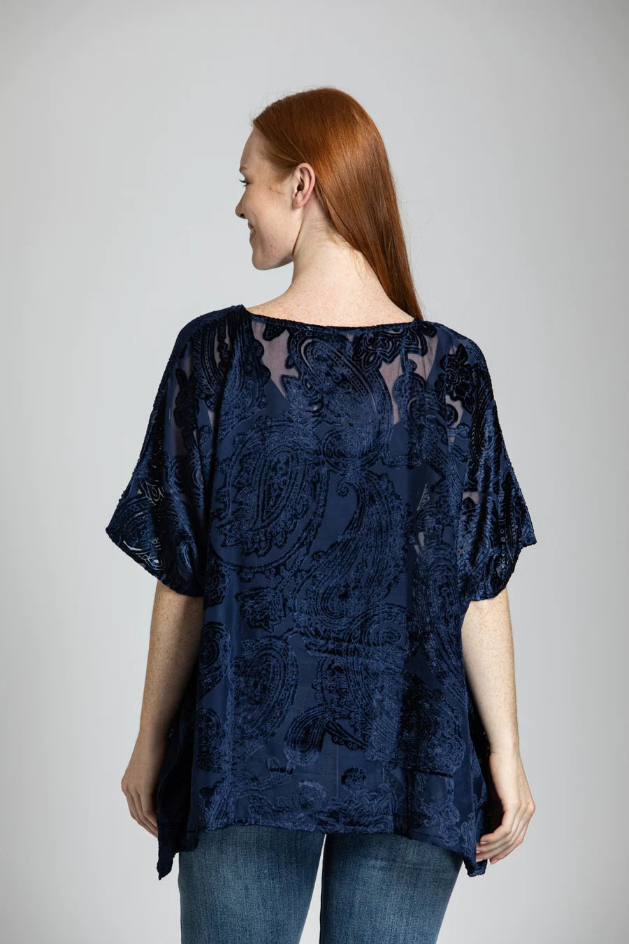 Short Burnout Velvet Top