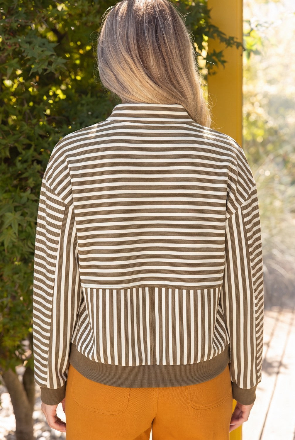 Grommet Stripe Top