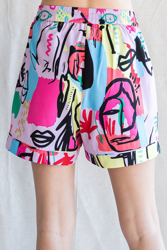 Print Elastic Shorts