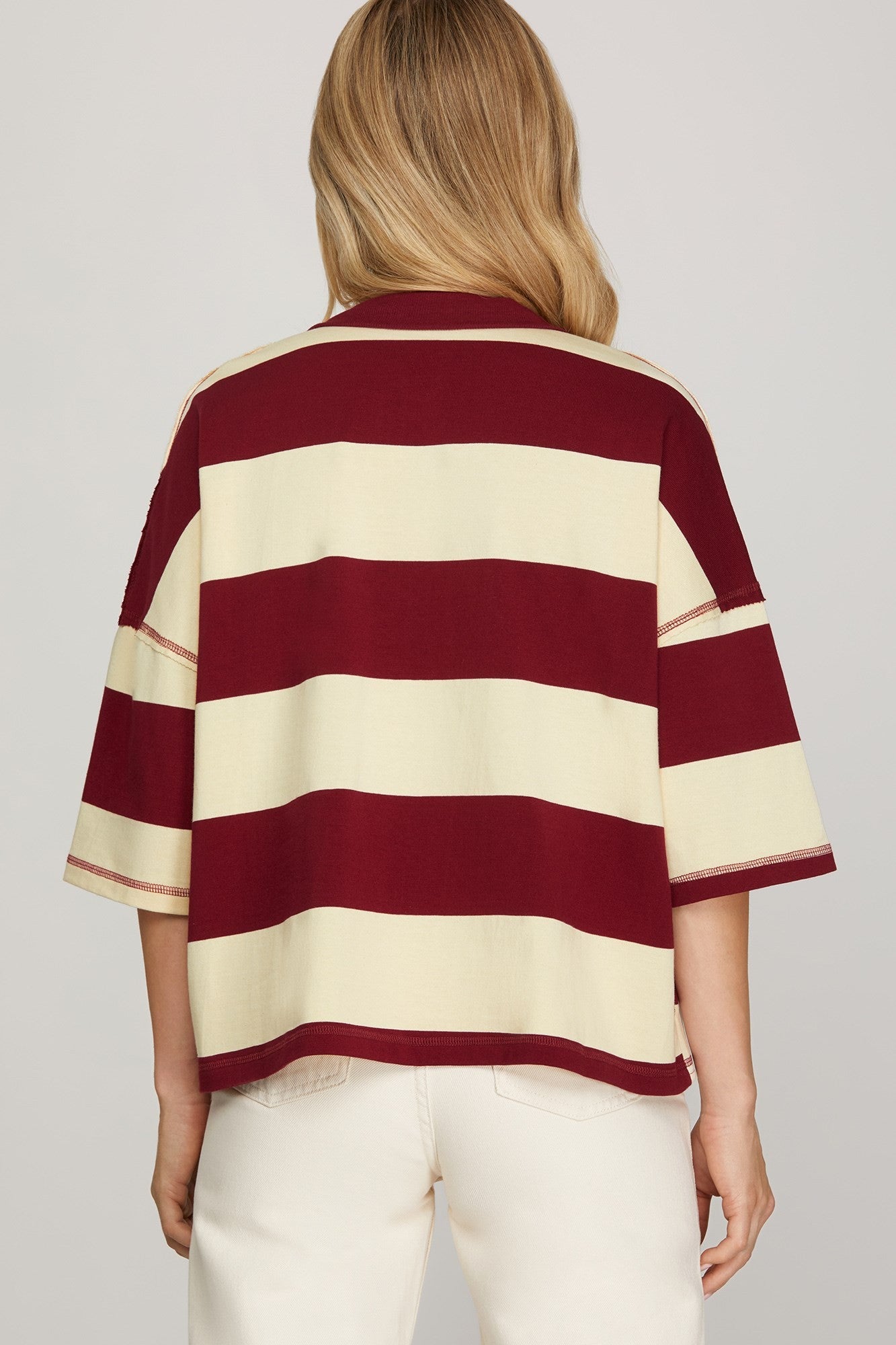 3/4 Slv Stripe Top