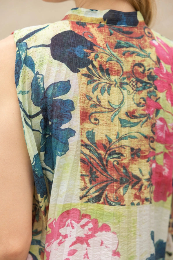 Floral Print Slvless Top