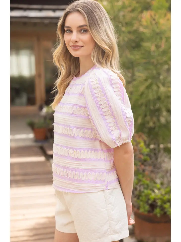 Raw Edge Texture Top