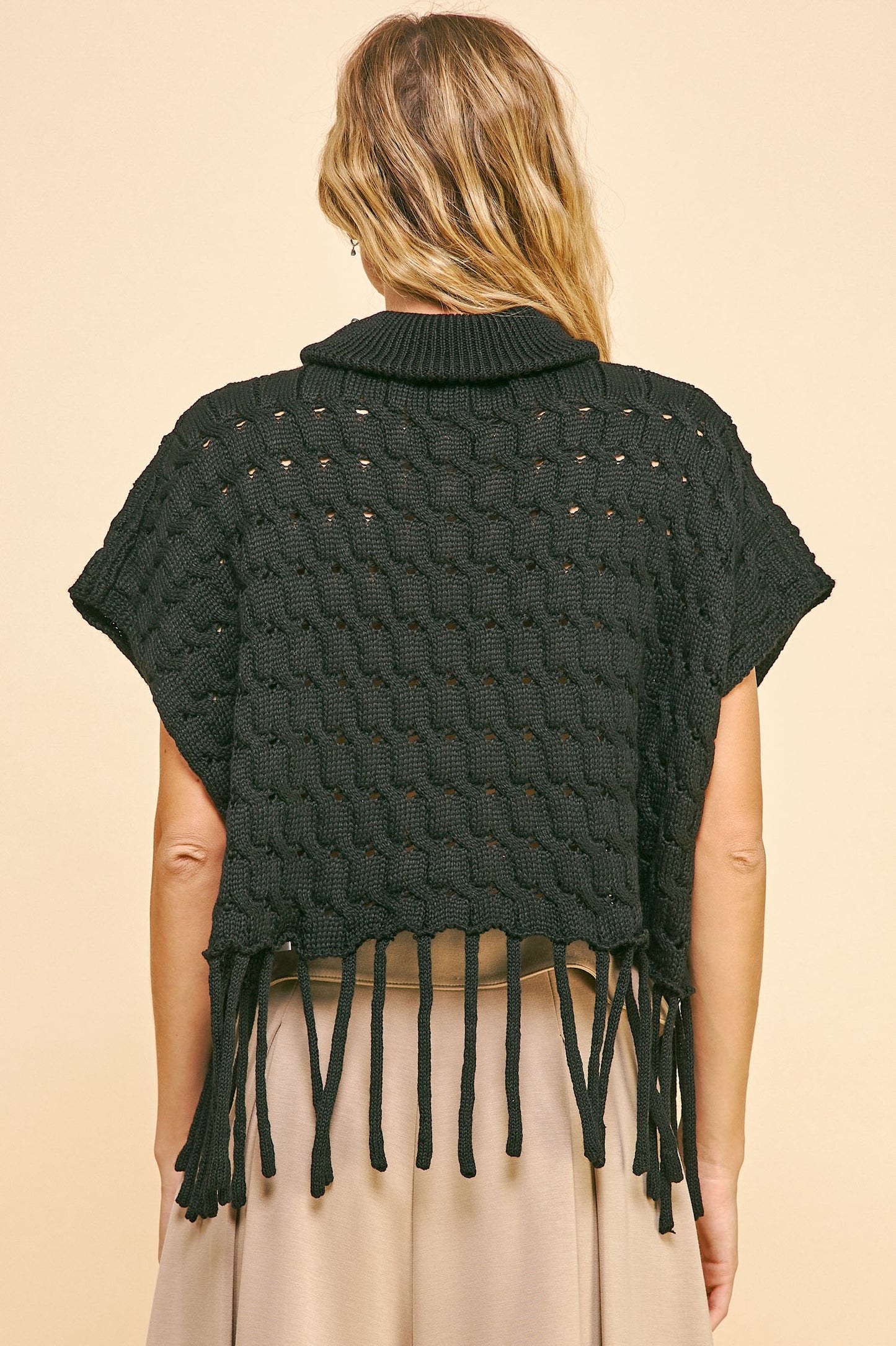 Turtleneck Fringe Sweater