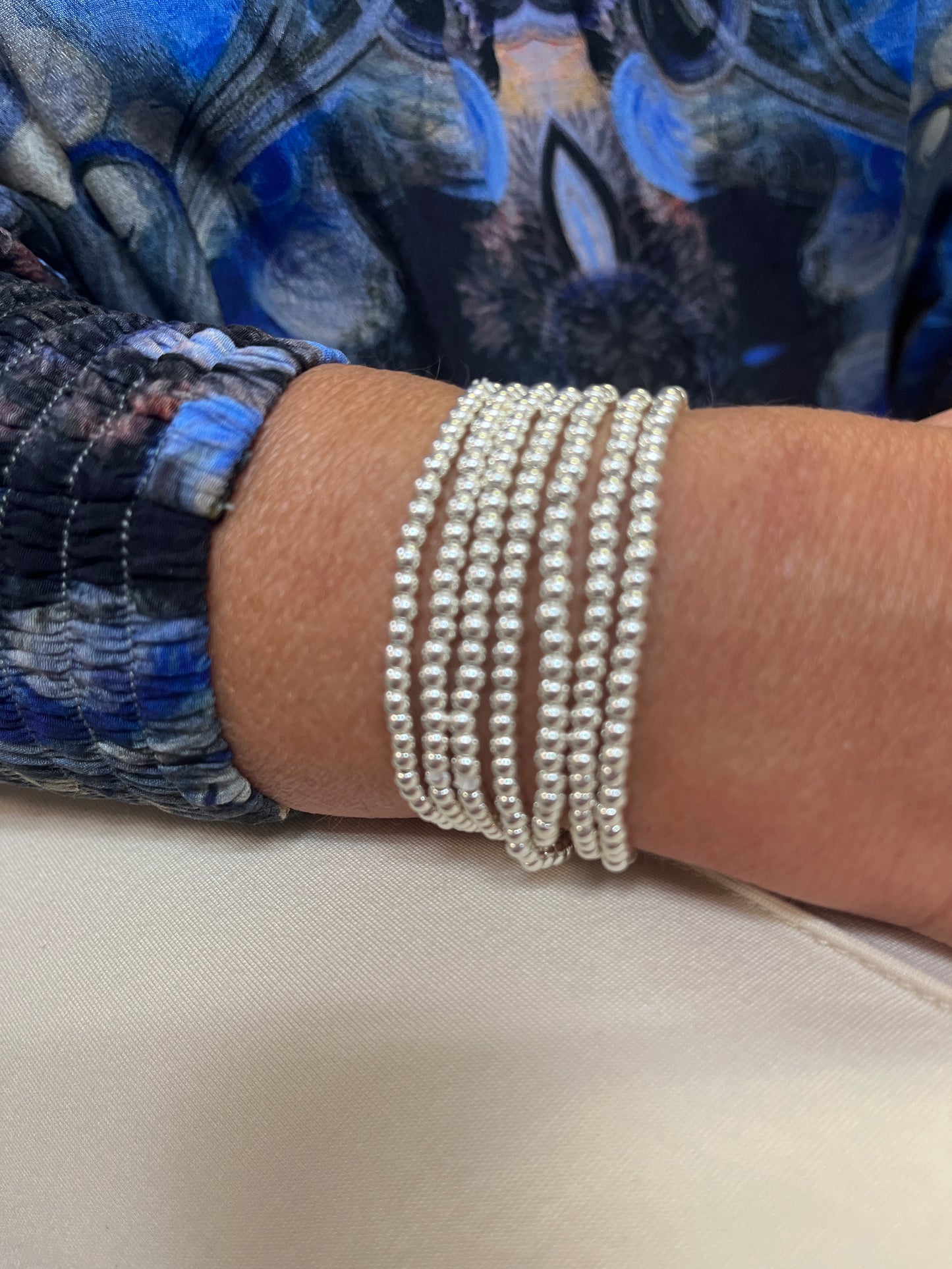 Multi small bead silver bracelets