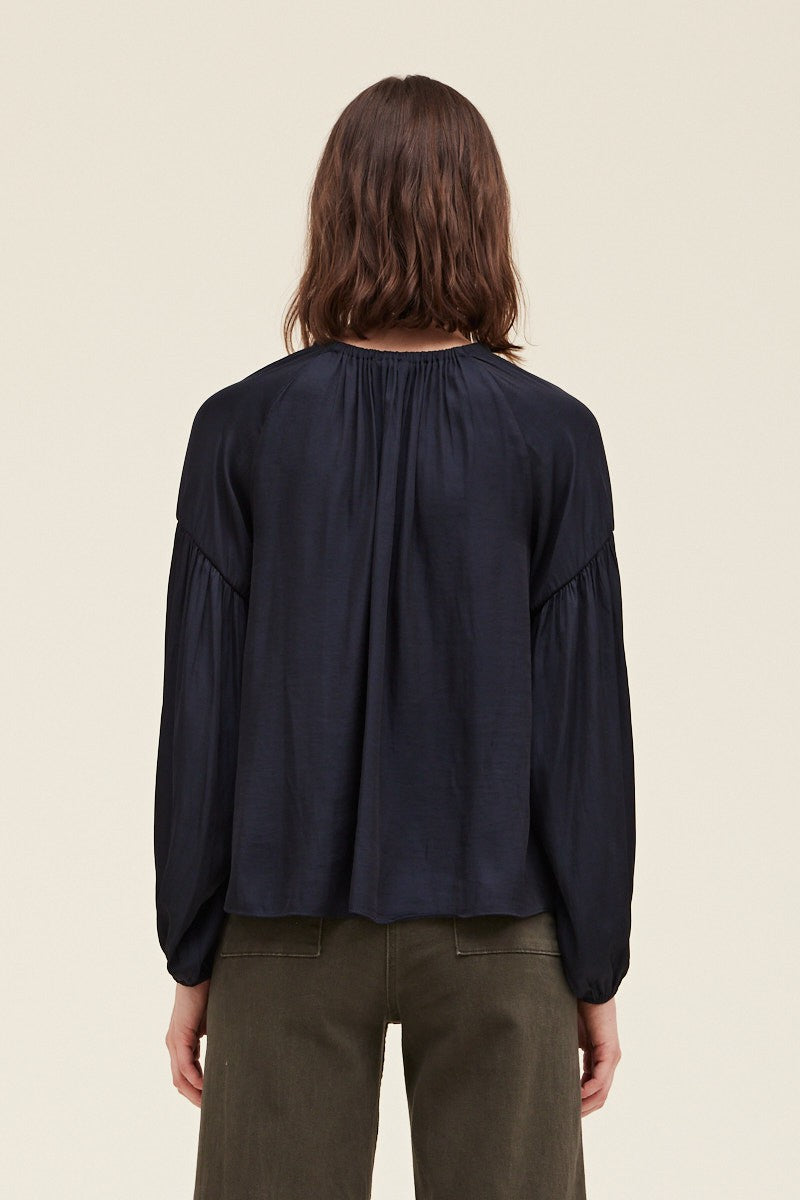 Satin Long Sleeve Blouse