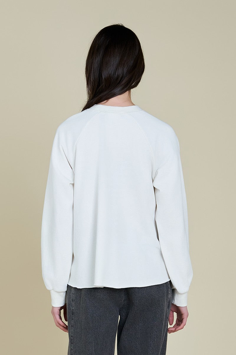 Front Slit Detail Terry Top