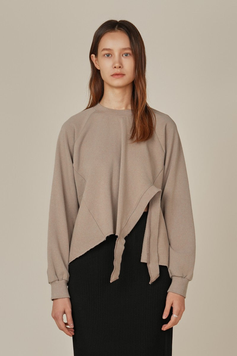 Front Slit Detail Terry Top
