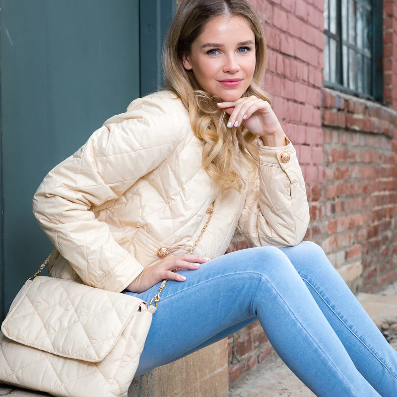 Puffer Jacket & Crossbody Bag