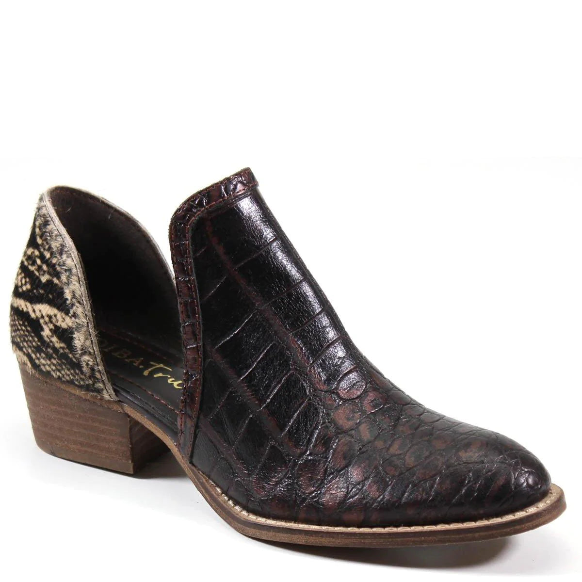 Shy Town Western Two-Piece Block Heel Bootie