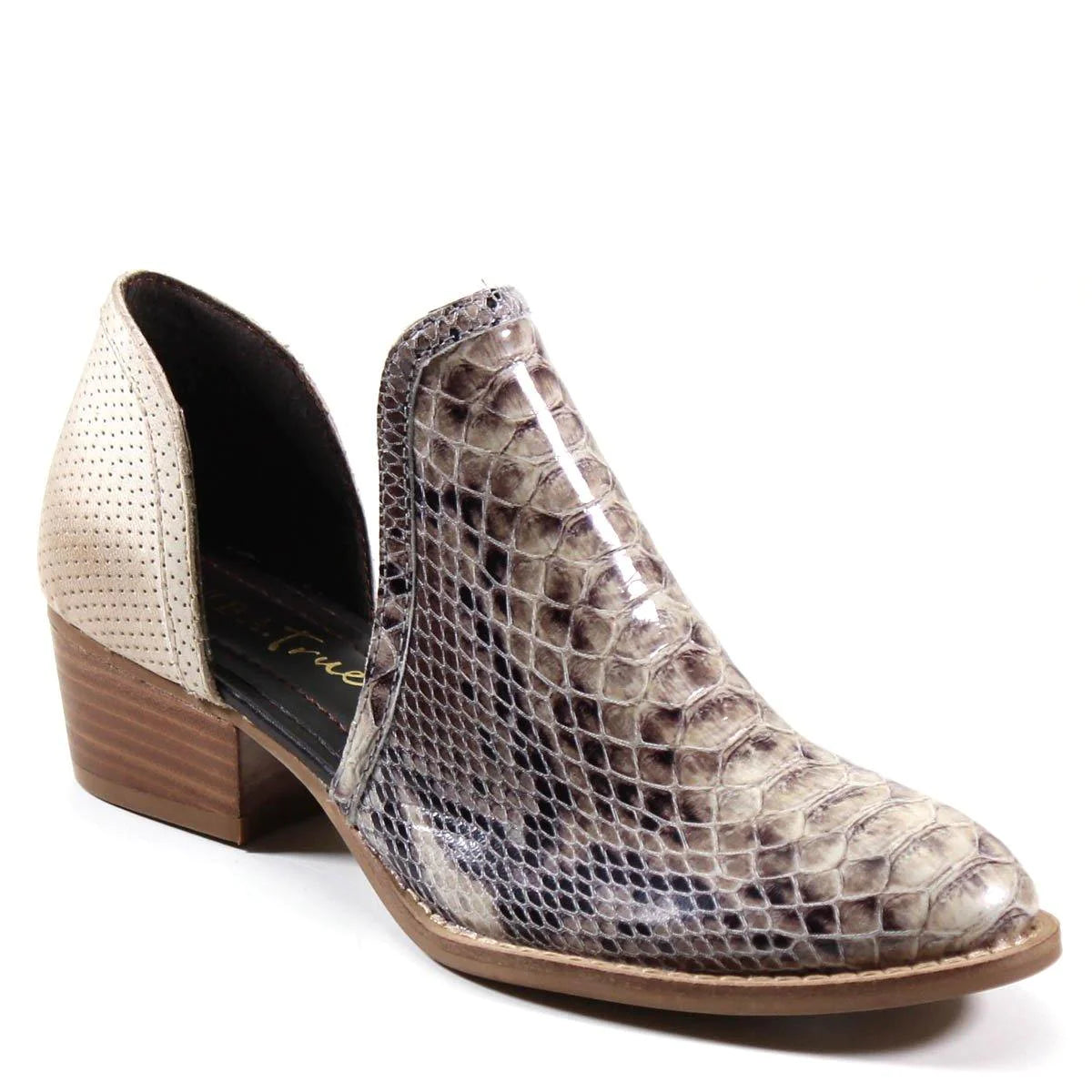 Shy Town Western Two-Piece Block Heel Bootie