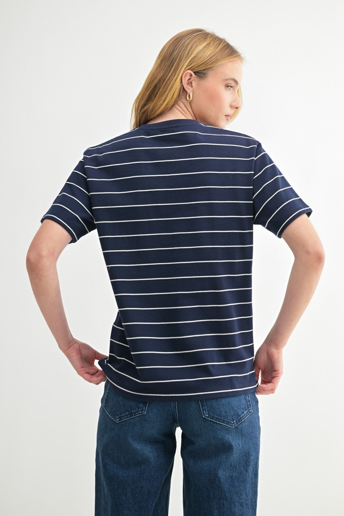 Stripe S/S Knit Top
