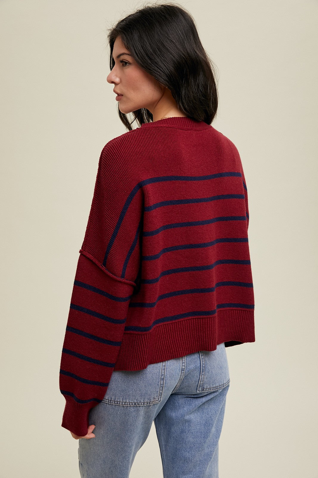 Crop Side Slit Sweater