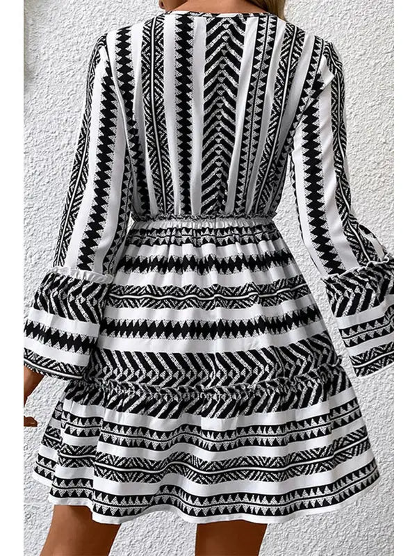 Elastic Waist Pattern Dress
