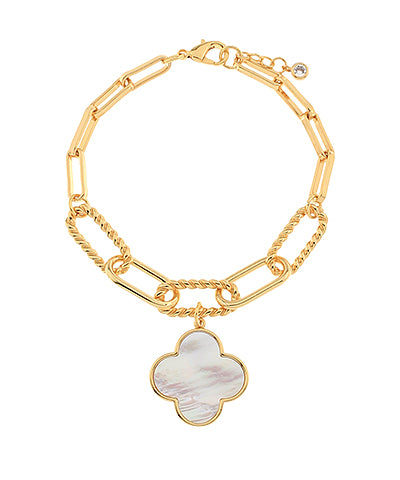 MOP Clover Charm Bracelet