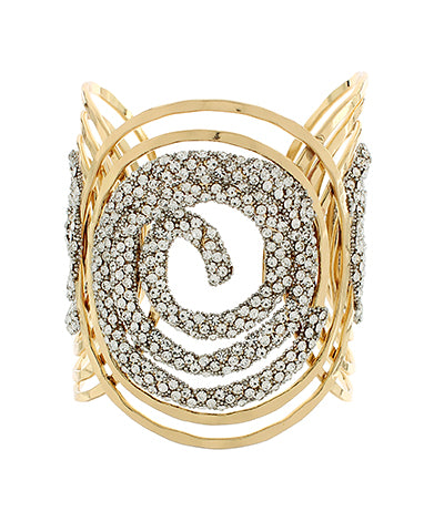 Pave Spiral Metal Cuff
