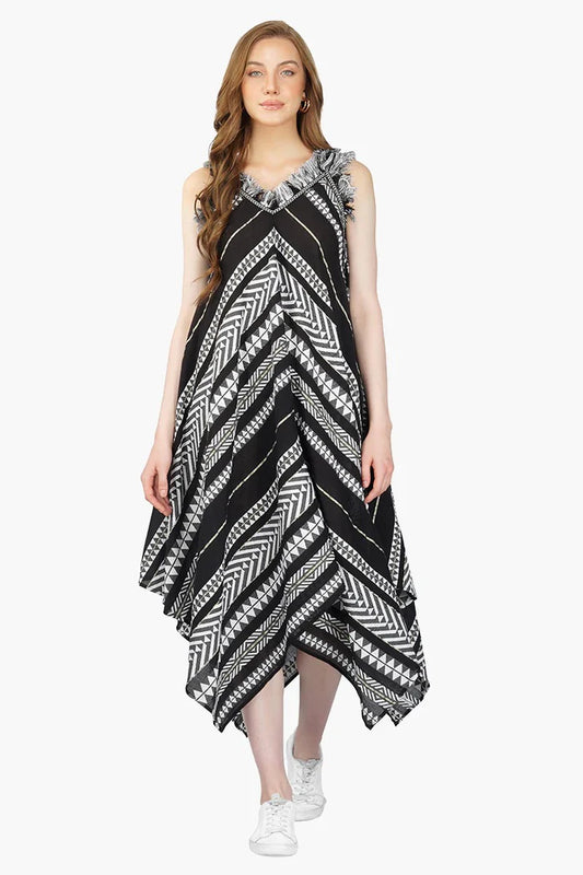 Fringe Stripe Handkerchief Dress