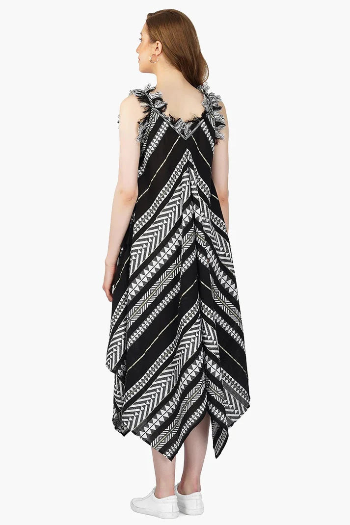 Fringe Stripe Handkerchief Dress