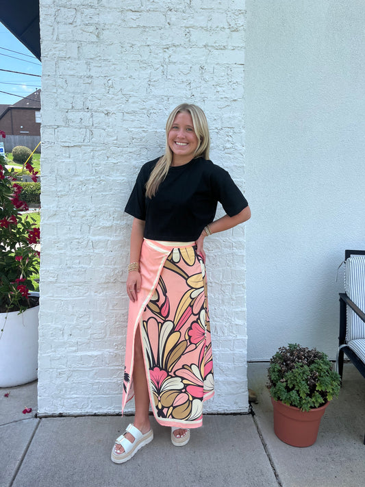 Print Wrap Skirt