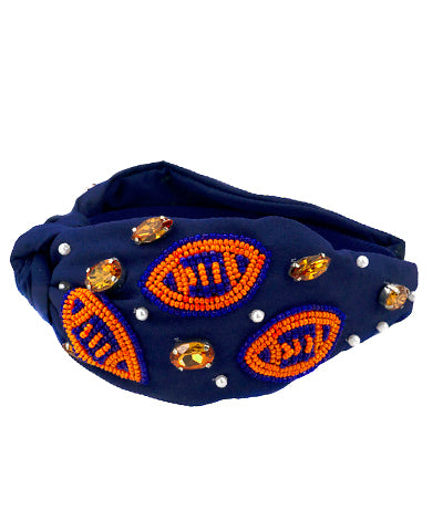 Football Beaded Headband