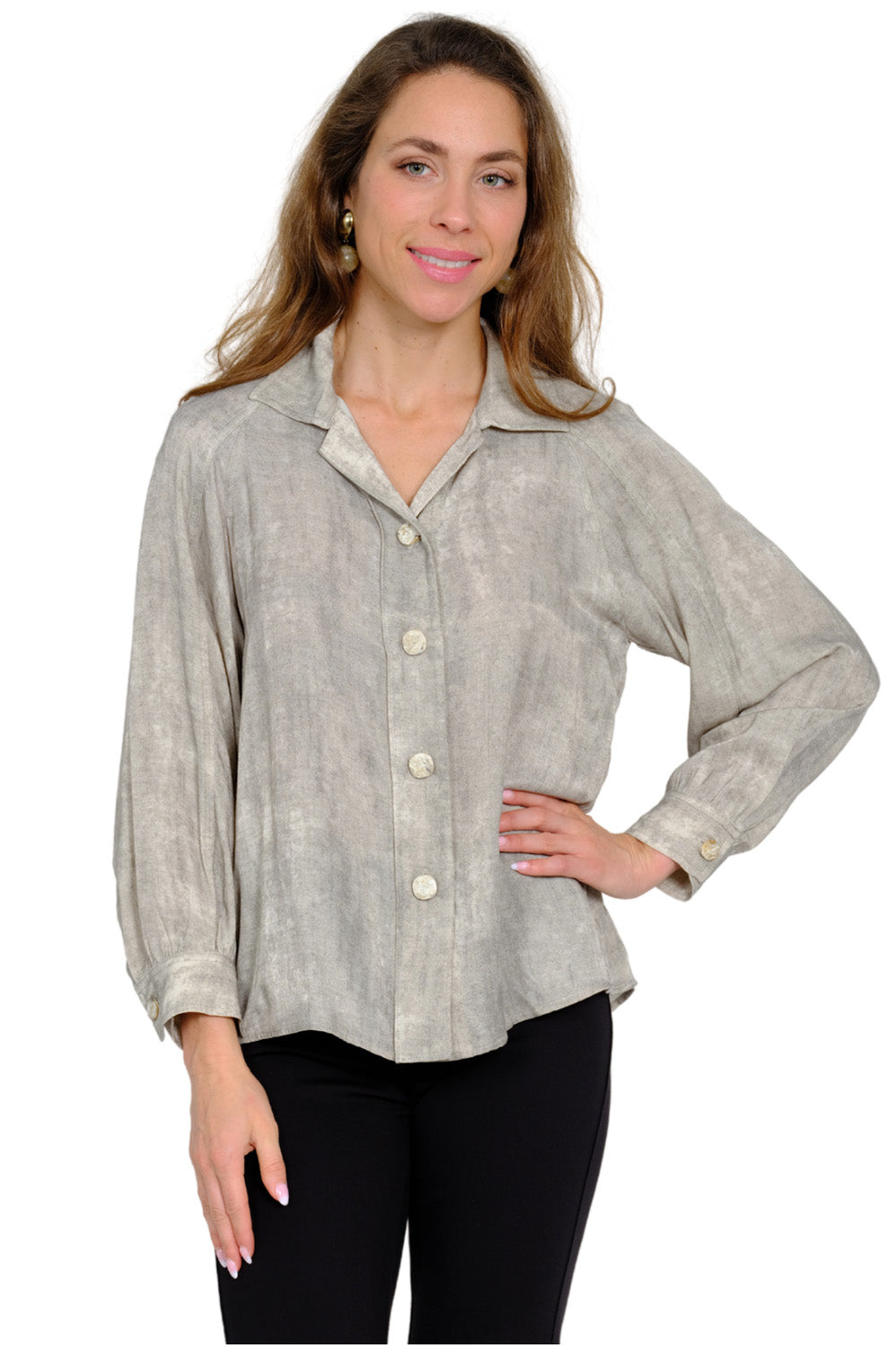 L/S Button Poet Top
