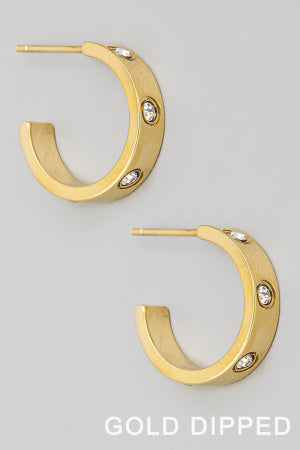 Studded Hoop Earring