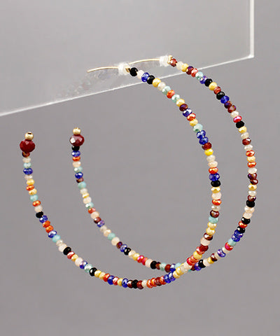 60MM Beaded Open Hoops