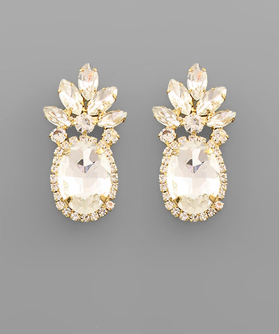 Oval Crystal Earring