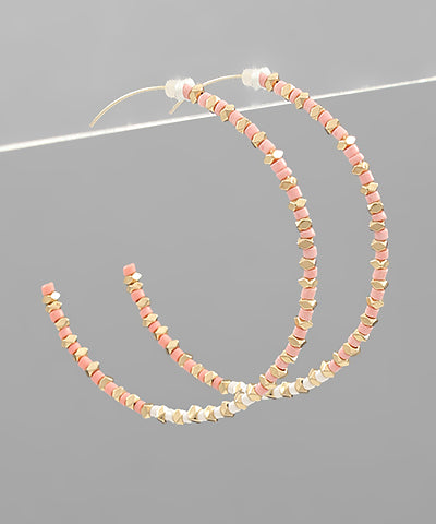 Seed & Metal Bead Hoops
