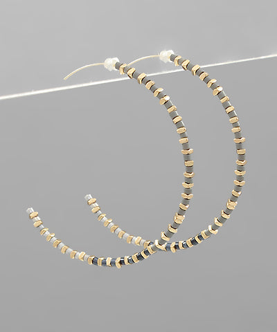 Seed & Metal Bead Hoops