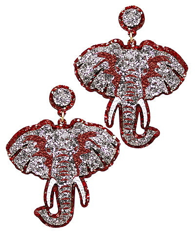 Glitter Elephant Earring