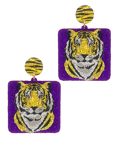 Square Tiger Earring