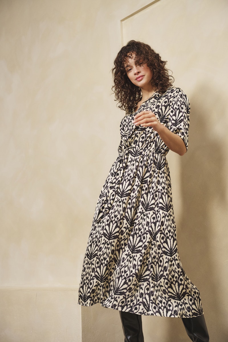 S/S Midi Print Dress