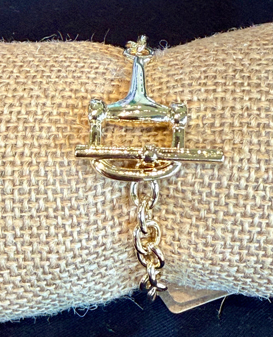 Horse bit toggle bracelet