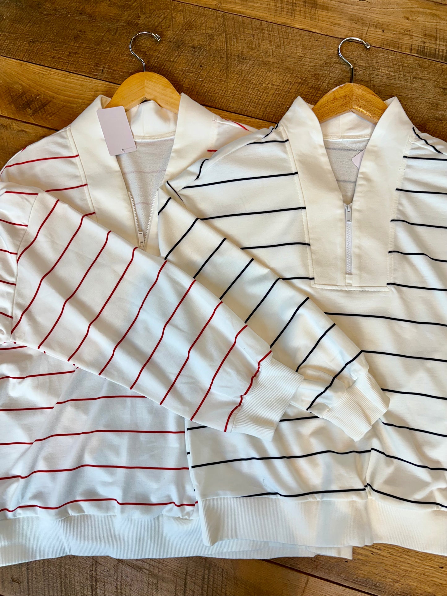 Zip Stripe pullover
