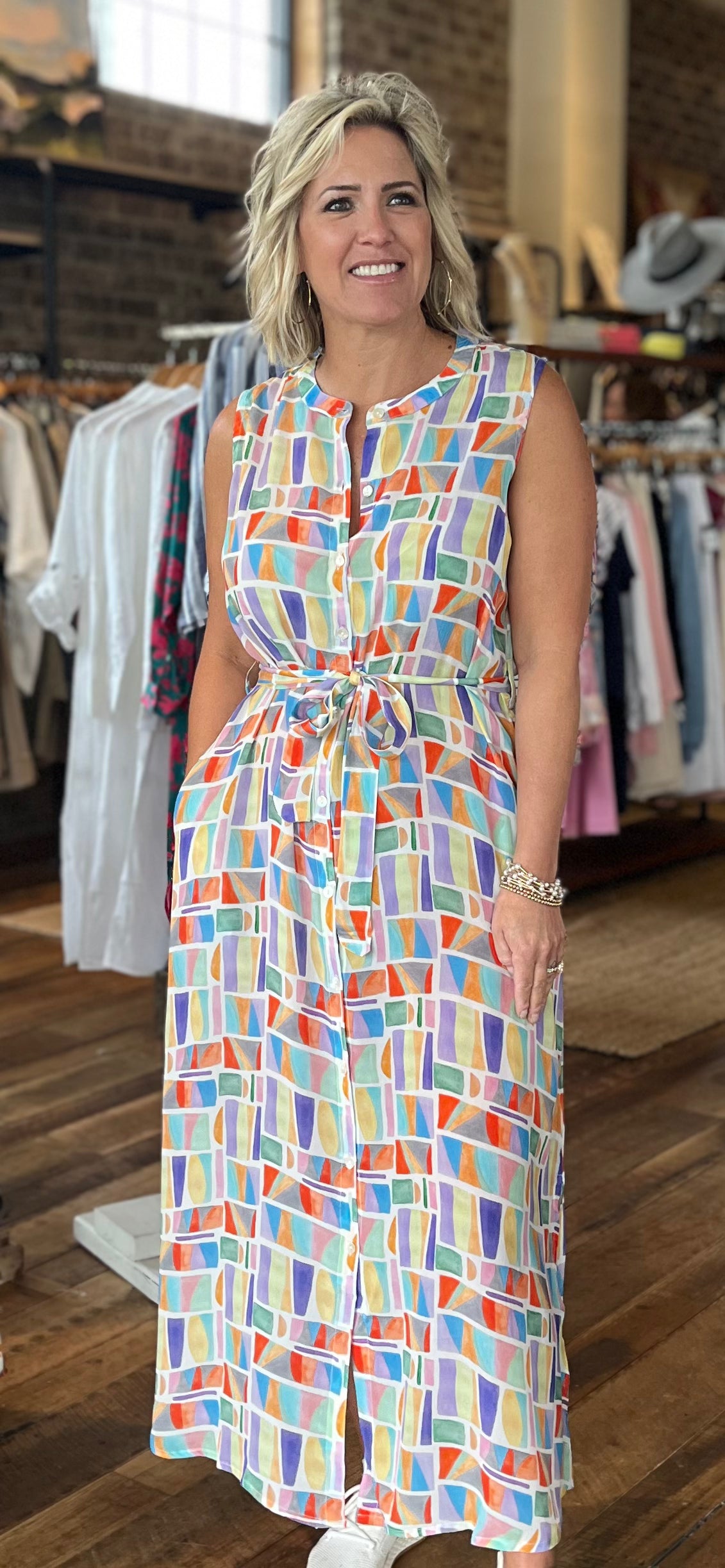 Slvless Button Down Maxi